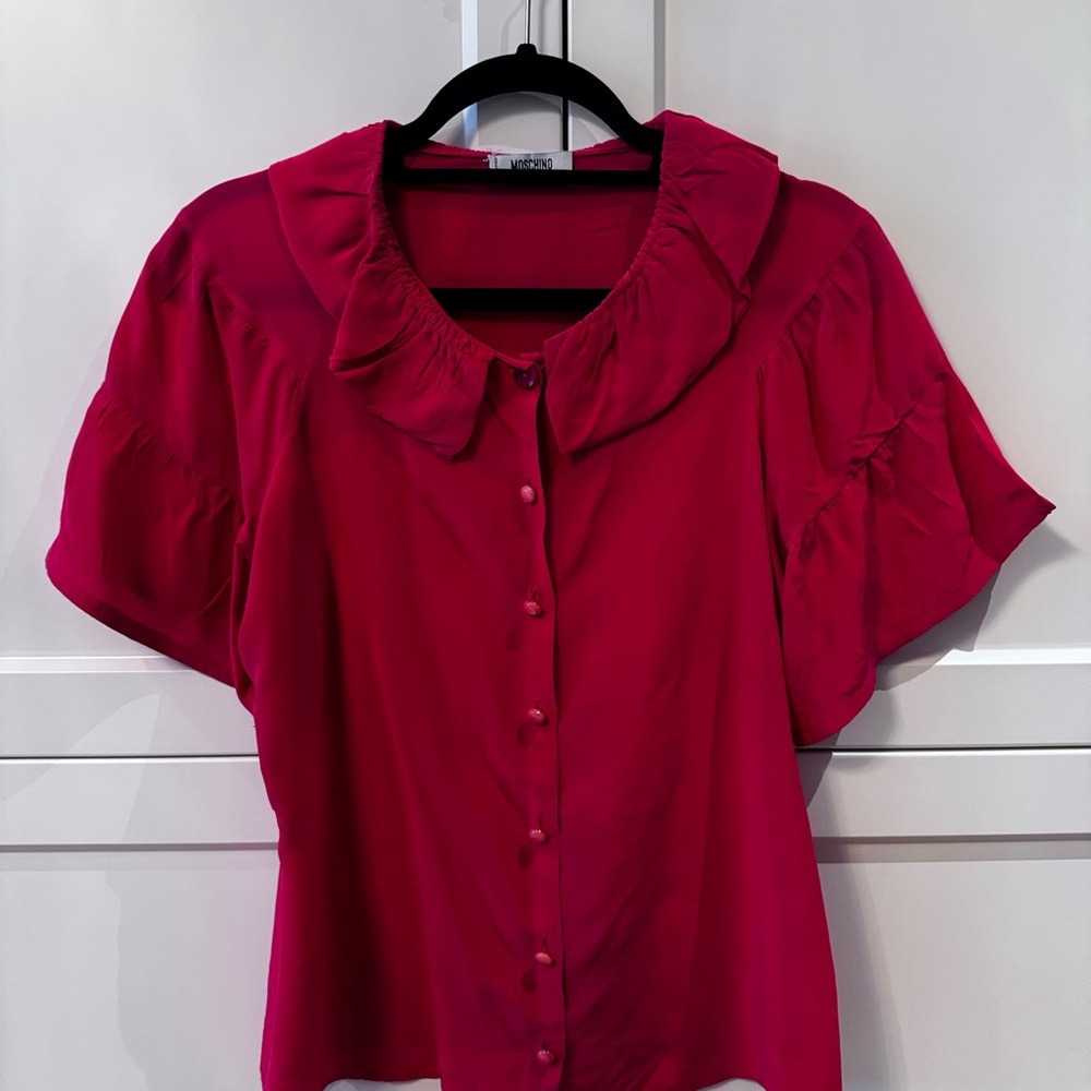 Women's Moschino Blouse with Ruffled Collar
